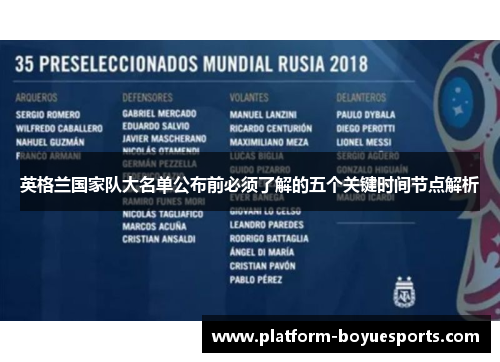 英格兰国家队大名单公布前必须了解的五个关键时间节点解析